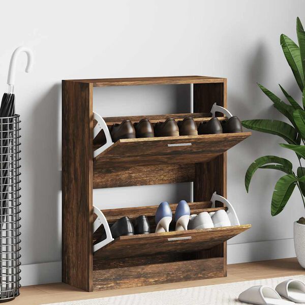 vidaXL Schuhschrank R&auml;uchereiche 63x24x81 cm Holzwerkstoff