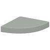 vidaXL Eck-Schweberegale 4 Stk. Grau 25x25x3,8 cm MDF