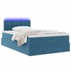 vidaXL Bett mit Stauraum und LED mit LED Dunkelblau 120 x 200 cm Samt