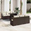 vidaXL Gartensofa-set mit Speicher 7 pcs Braun und Creme Poly-Rattan