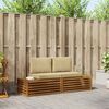 vidaXL Outdoor-Sofagarnitur mit Kissen 2 St&uuml;ck Natur und Beige