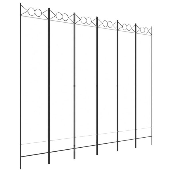 vidaXL 6-tlg. Paravent Weiß 240x200 cm Stoff