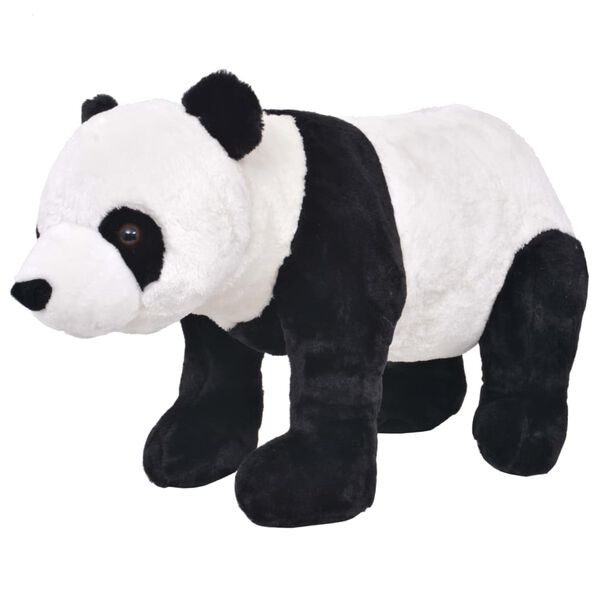 vidaXL Pl&uuml;schtier Panda Stehend Pl&uuml;sch Schwarz und Wei&szlig; XXL