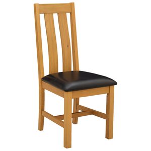 vidaXL Esszimmerstuhl 2 stk. Massivholz Eiche Schwarz 45 x 54 x 100 cm