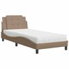 vidaXL Bett mit Matratze Zadar Cappuccino-Braun 90x200 cm