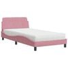 vidaXL Bett mit Matratze "Dover" Rosa 100x200 cm Samt