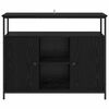 vidaXL Sideboard Schwarz Eichen-Optik 100 x 35 x 80 cm Holzwerkstoff