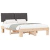 vidaXL Bettgestell mit gepolstertem Kopfteil Dunkelgrau 150 x 200 cm