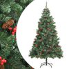 vidaXL K&uuml;nstlicher Weihnachtsbaum Klappbar mit Zapfen & Beeren 210 cm