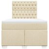 vidaXL Boxspringbett mit Matratze Creme 120x190 cm Stoff
