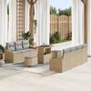 vidaXL Garten-Sofa-Set mit Kissen mit Kissen 10 pcs Beige und Hellgrau