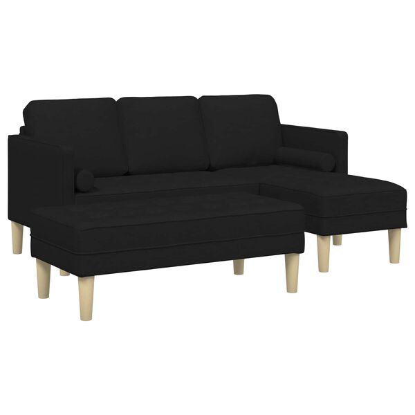 vidaXL Sofa Set 2 pcs Schwarz 173 x 131 x 67 cm Stoff