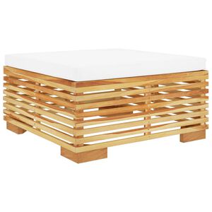 vidaXL Gartenhocker mit Creme Kissen Massivholz Teak