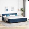 vidaXL LED Boxspringbett mit Matratze mit LED Blau 200 x 200 cm Stoff