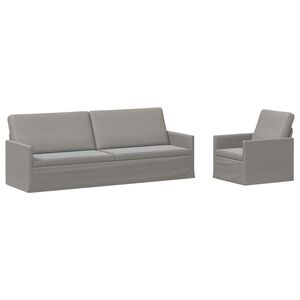 vidaXL Sofa-Set 2 pcs Hellgrau Samt (V)