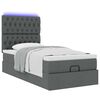 vidaXL Ottoman-Bett mit Matratze & LEDs Dunkelgrau 90x190 cm Stoff