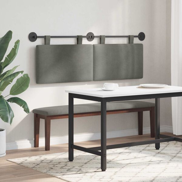 vidaXL H&auml;ngevorderseite Uni Hellgrau 150 x 55 x 5 cm Cordstoff