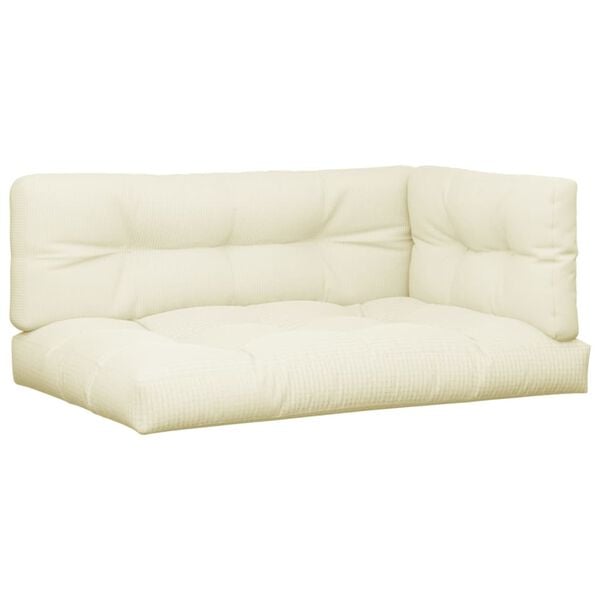 vidaXL Palettenkissen 5-tlg. Creme Stoff