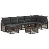 vidaXL Gartensofa-set Verstellbar 8 pcs Grau Poly-Rattan