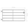 vidaXL 5-Rohr-Weidetor Stahl (95-170)×90 cm Silbern