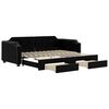 vidaXL Tagesbett Ausziehbar mit Schubladen Schwarz 80x200 cm Stoff