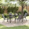 vidaXL Garten Essgruppe 5 pcs Grau Textilene und Stahl