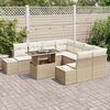 vidaXL Gartensofa-set mit Kissen 9 pcs Beige und Creme Poly-Rattan