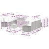 vidaXL Gartensofa-set mit Kissen mit Speicher 8 pcs Grau Poly Rattan