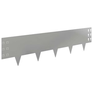 vidaXL Raseneinfassung 10 pcs 100 x 25 cm Stahl Silber