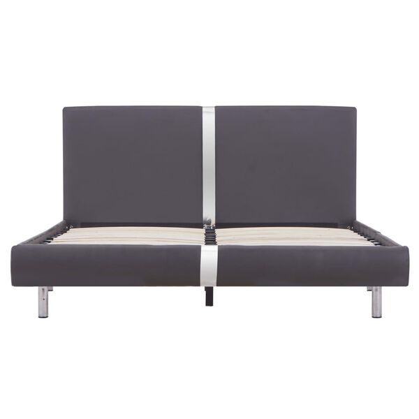 vidaXL Bettgestell Grau Kunstleder 140 x 200 cm