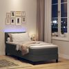 vidaXL Boxspringbett mit Matratze mit LED Dunkelgrau 80 x 200 cm Stoff
