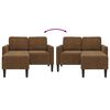 vidaXL 2-Sitzer-Sofa mit Chaiselongue L-Form Braun 125 cm Kunstleder