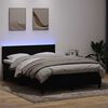 vidaXL Boxspringbett mit Matratze & LED Schwarz 140x210 cm Samt