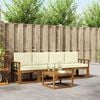 vidaXL Outdoor-Sofagarnitur 5 pcs Natur und Creme Massivholz Akazie