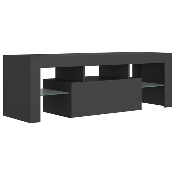 vidaXL TV-Schrank mit LED-Leuchten Grau 120x35x40 cm