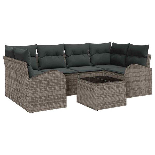 vidaXL Gartensofa-set Grau 55 x 55 x 37 cm Poly-Rattan