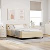 vidaXL Boxspringbett mit Matratze Creme 200 x 140 cm Stoff