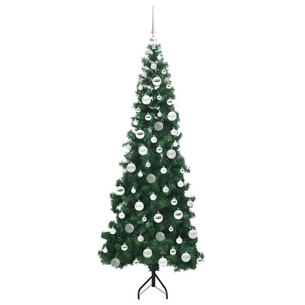 vidaXL Eckiger k&uuml;nstlicher Weihnachtsbaum Gr&uuml;n 180 cm PVC und Metall