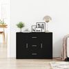 vidaXL Sideboard Schwarz Eichen-Optik 91x29,5x65 cm Holzwerkstoff