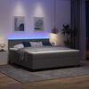 vidaXL LED Boxspringbett Hellgrau und Wei&szlig; 180 x 200 cm Cordstoff