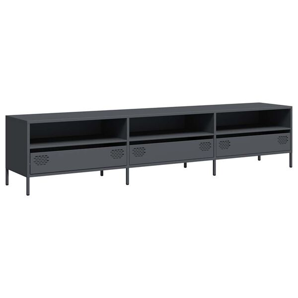 vidaXL TV-Schrank Anthrazit 202x39x43,5 cm Kaltgewalzter Stahl