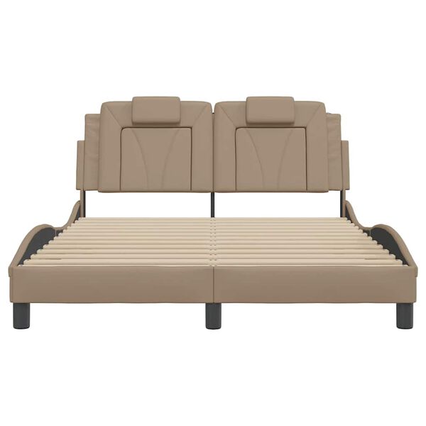 vidaXL Bettgestell "Viana" ohne Matratze Cappuccino-Braun 140x200 cm Kunstleder