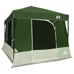 vidaXL Camping-Zelt-Set mit Dach 2 pcs Gr&uuml;n Taffeta und Stoff