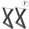 vidaXL Esstisch Beine 2 St&uuml;ck Anthrazit 90x(72-73,3) cm Stahl
