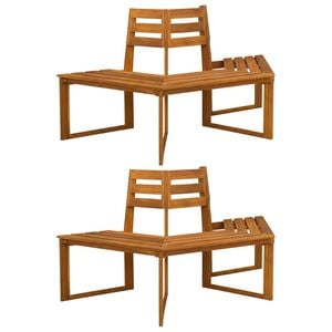 vidaXL Baumbank 2 stk. 160 x 140 x 86 cm Massivholz Akazie Natur