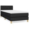 vidaXL Boxspringbett mit Matratze Schwarz 90x200 cm Stoff