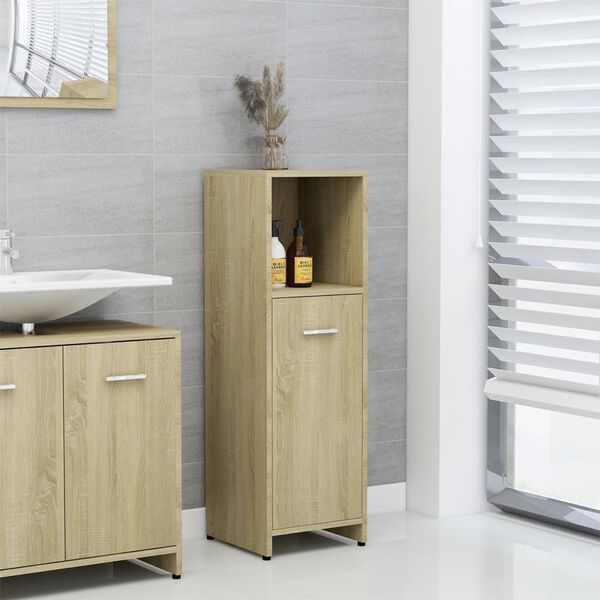 vidaXL Badezimmerschrank Sonoma-Eiche 30x30x95 cm Holzwerkstoff