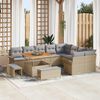 vidaXL Gartensofa-set mit Kissen 12 pcs Beige Poly-Rattan