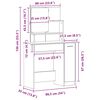 vidaXL Schminktisch mit Regal Schwarz Eichen-Optik 86.5 x 35 x 136 cm