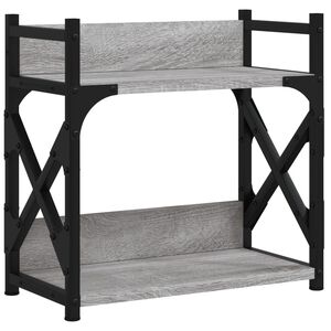 vidaXL Druckerst&auml;nder 2 Ablagen Grau Sonoma 40x20x40 cm Holzwerkstoff